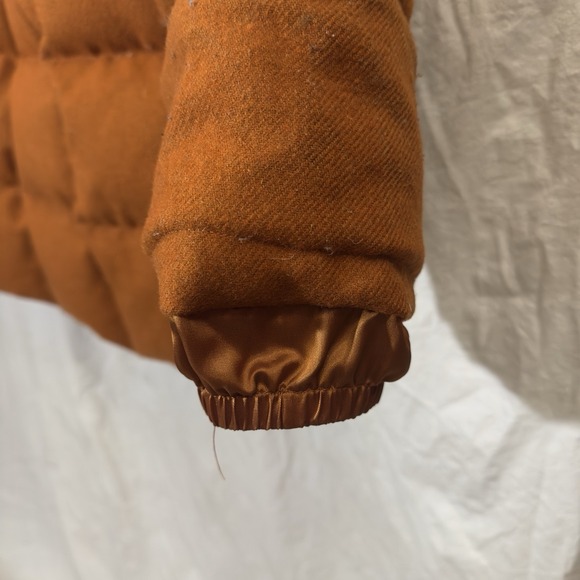 Hilary Radley Burnt Orange Wool Feather Down Puffer Jacket Women's Size XL - Picture 4 of 5